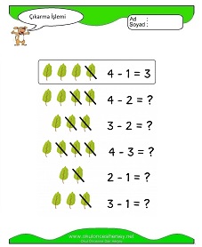 Çıkarma İşlemi Çalışma Sayfaları